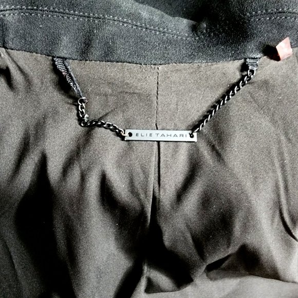 Elie Tahari Black Blazer Suit Jacket One Button Long Sleeves Pockets - Picture 5 of 7